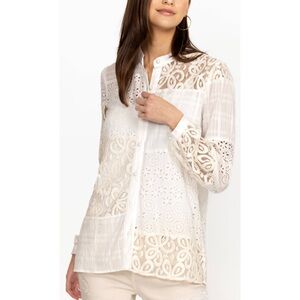 Johnny Was Floral Embroidered Shirt